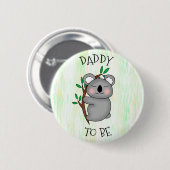 Badge Rond 5 Cm Papa | Baby shower à thème Koala (Devant & derrière)