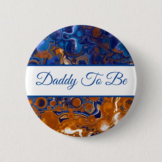 Badge Rond 5 Cm Papa | Baby shower du garçon (Devant)
