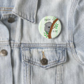 Badge Rond 5 Cm Papa | Baby shower Koala (En situation)