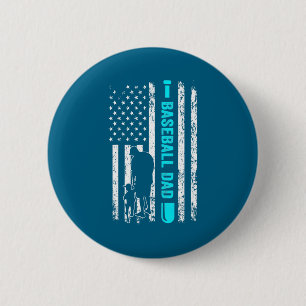 Badge Rond 5 Cm Papa baseball Drapeau Usa Baseball Artwork