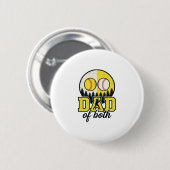 Badge Rond 5 Cm Papa Baseball Softball des Deux Conception Vectori (Devant & derrière)