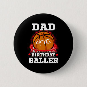 Badge Rond 5 Cm Papa basket-ball anniversaire Garçon Famille Balle