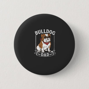 Badge Rond 5 Cm Papa Bouledogue Chien Lunettes de soleil Bandana