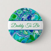 Badge Rond 5 Cm Papa | Bouton Baby shower du garçon (Devant)