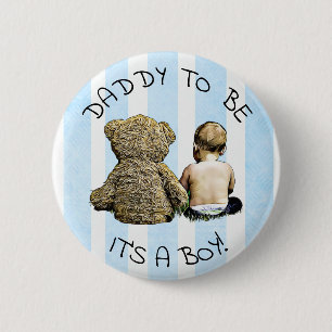 Badge Rond 5 Cm Papa, c'est un garçon, Baby shower Button