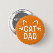 Badge Rond 5 Cm Papa Chat Avec Oreilles Et Whiskers (Devant & derrière)
