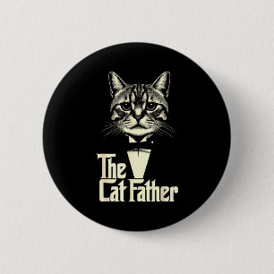 Badge Rond 5 Cm Papa chat vintage papa vie papa chat joyeux fête d