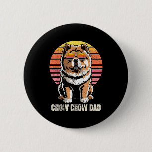 Badge Rond 5 Cm Papa Chow Chow Rétro Cool Drôle Propriétaire De Ch
