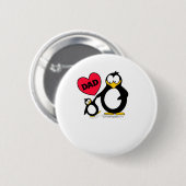 Badge Rond 5 Cm Papa de coeur de pingouin (Devant & derrière)