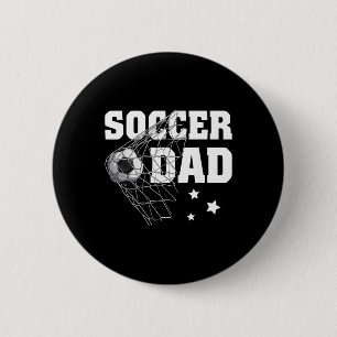 Badge Rond 5 Cm Papa de foot drôle Papa Football Sport Fan Amateur