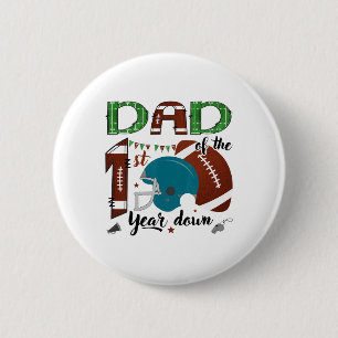 Badge Rond 5 Cm Papa de la 1ère année en bas Footll 1er anniversai