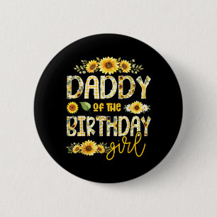 Badge Rond 5 Cm Papa de la fille qui fête son anniversaire Fleur a
