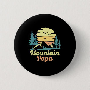 Badge Rond 5 Cm Papa de la montagne Camping Randonnée Papa Aventur