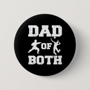 Badge Rond 5 Cm Papa Des Deux Funny Karate Volleyll Papa