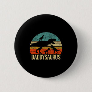Badge Rond 5 Cm Papa Dinosaure Daddysaurus 3 Trois Enfants Noël Ch
