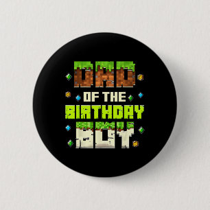 Badge Rond 5 Cm Papa drôle du garçon d'anniversaire joueur vidéo P