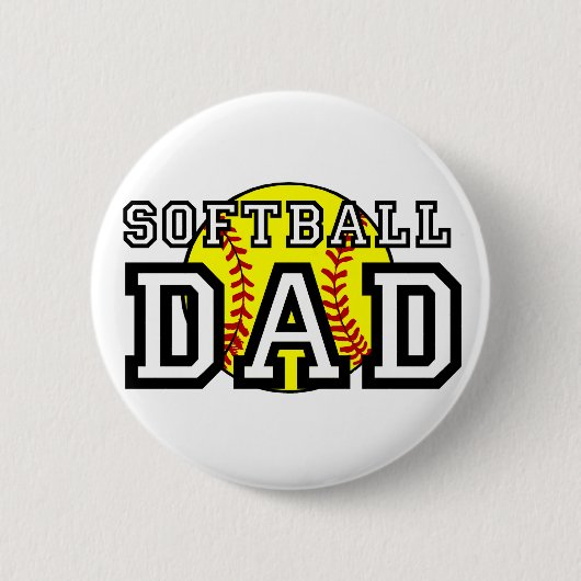 Badge Rond 5 Cm Papa du base-ball (Devant)
