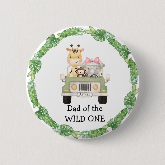 Badge Rond 5 Cm Papa du bouton WILD One (Devant)