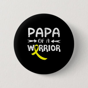 Badge Rond 5 Cm Papa D'Un Guerrier Contre Le Père Cancer De L'Enfa