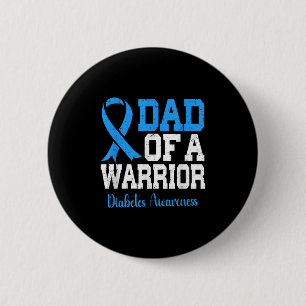 Badge Rond 5 Cm Papa D'Un Guerrier T1D Sensibilisation au diabète
