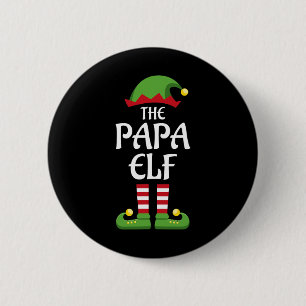 Badge Rond 5 Cm Papa Elf Famille Groupe de Noël Correspondant Papa