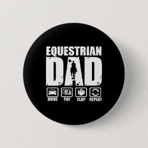 Badge Rond 5 Cm Papa équestre drôle Cavalier de cheval Papa humour