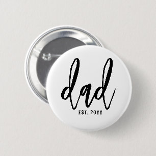 Badge Rond 5 Cm Papa Est Personnalisé. Typographie de script de br