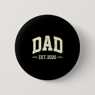 Badge Rond 5 Cm Papa Ét. 2026 Logo Papa 2026 Futur Nouveau Papa 2
