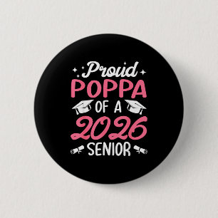 Badge Rond 5 Cm Papa fier de 2026 d'un senior diplômé de 2026 