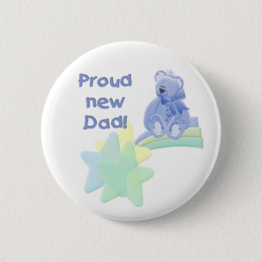 Badge Rond 5 Cm Papa fier d'ours bleu nouveau (Devant)