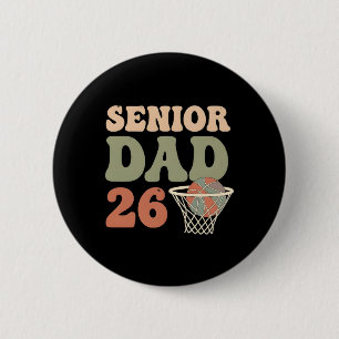 Badge Rond 5 Cm Papa fier d'un bachelier senior de basket-ball 202