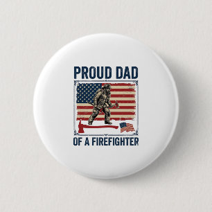 Badge Rond 5 Cm Papa fier d'un pompier drapeau vintage Vector_1