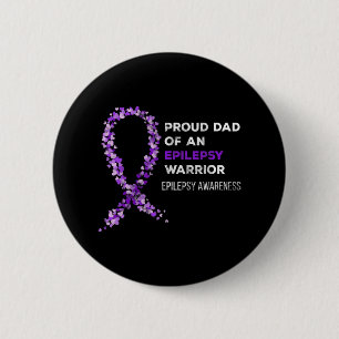 Badge Rond 5 Cm Papa fier d'une épilepsie guerrière lauréate de l'