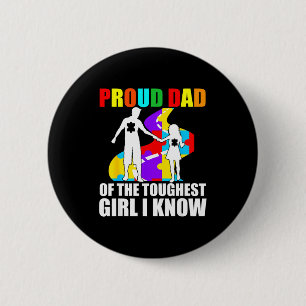 Badge Rond 5 Cm Papa fier mignon de la fille la plus coriace puzzl