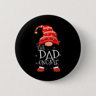Badge Rond 5 Cm Papa Gnome Buffalo Plaid Correspondant Famille Noë