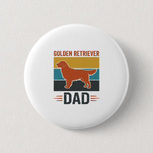 Badge Rond 5 Cm Papa Golden Retriever Conception Vectorielle pour