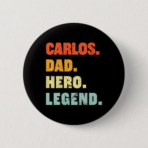 Badge Rond 5 Cm Papa Hero Legend Personnalisé Nom Pères D