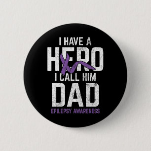 Badge Rond 5 Cm Papa héros Épilepsie Sensibilisation à l'épilepsie