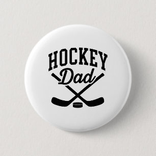 Badge Rond 5 Cm Papa hockey fier partisan de l'équipe