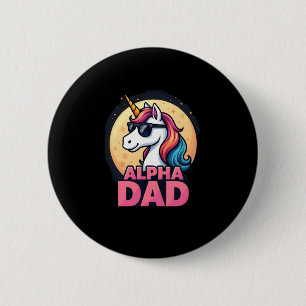 Badge Rond 5 Cm Papa Licorne Drôle Laufey Hommes Fête des Pères No