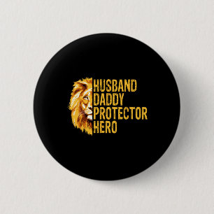 Badge Rond 5 Cm Papa Lion Drôle Mari Papa Protecteur Héros Père