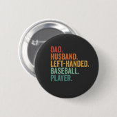 Badge Rond 5 Cm Papa Mari Baseball gauche légende (Devant & derrière)