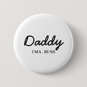 Badge Rond 5 Cm Papa Moderne Noms d'Enfants Personnalisés Papa É