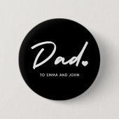 Badge Rond 5 Cm Papa moderne Script Nom de l'enfant (Devant)