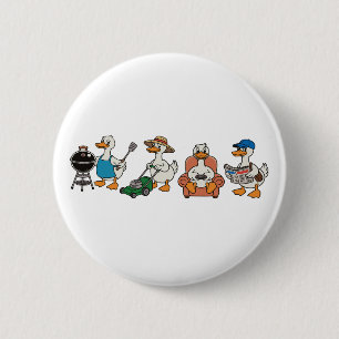 Badge Rond 5 Cm Papa Oie Fête des Pères Papa Grand-Père Mari
