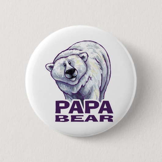 Badge Rond 5 Cm Papa Ours Polaire (Devant)