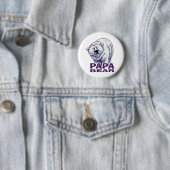 Badge Rond 5 Cm Papa Ours Polaire (En situation)