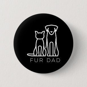 Badge Rond 5 Cm Papa Pet Lover Chat Chien Papa Mari Fantaisie Père