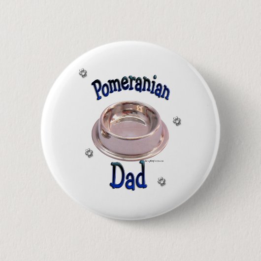 Badge Rond 5 Cm Papa Poméranien - Bouton (Devant)