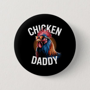 Badge Rond 5 Cm Papa Poules Papa Poulet Fermier de Volaille Papa F